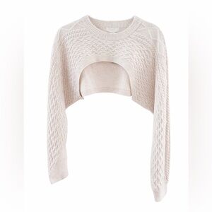 H&M Women's Soft Cream Cable Knit Sweater